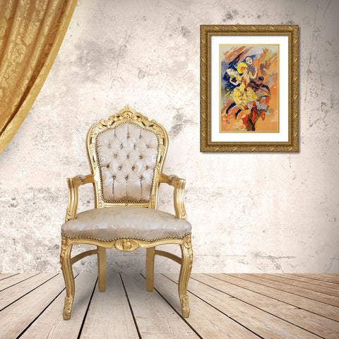 Masters of the Poster Plate 201 Gold Ornate Wood Framed Art Print with Double Matting by Cheret, Jules
