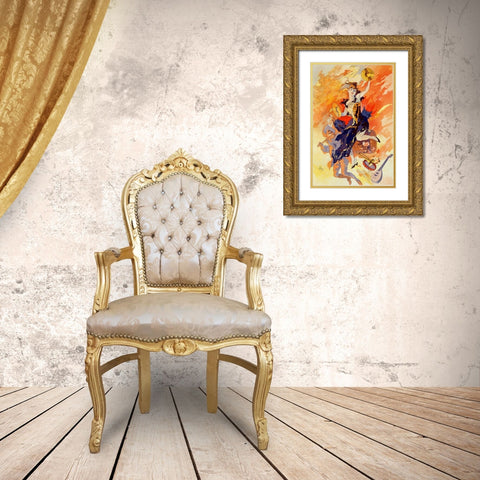Masters of the Poster Plate 197 Gold Ornate Wood Framed Art Print with Double Matting by Cheret, Jules
