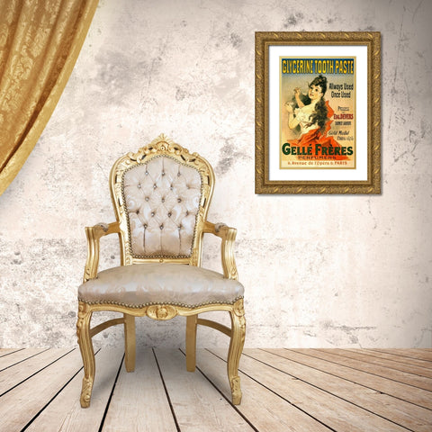 Glycerine tooth paste Gold Ornate Wood Framed Art Print with Double Matting by Cheret, Jules
