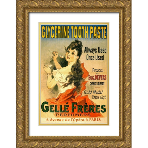 Glycerine tooth paste Gold Ornate Wood Framed Art Print with Double Matting by Cheret, Jules