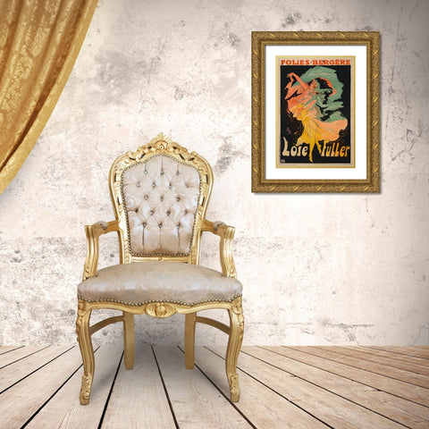 Folie Berger Loie Fuller Gold Ornate Wood Framed Art Print with Double Matting by Cheret, Jules