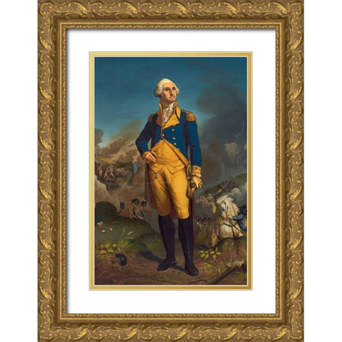 Washington Gold Ornate Wood Framed Art Print with Double Matting by Library of Congress