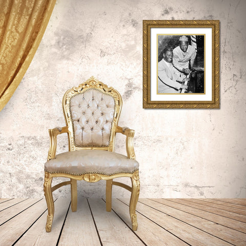 WWII Earl Father Hines-a great swing musician Gold Ornate Wood Framed Art Print with Double Matting by U.S. Archives