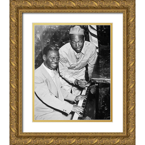 WWII Earl Father Hines-a great swing musician Gold Ornate Wood Framed Art Print with Double Matting by U.S. Archives