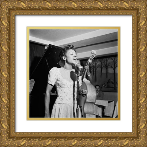 Maxine Sullivan-Village Vanguard-NYC 1947 Gold Ornate Wood Framed Art Print with Double Matting by Gottlieb, William