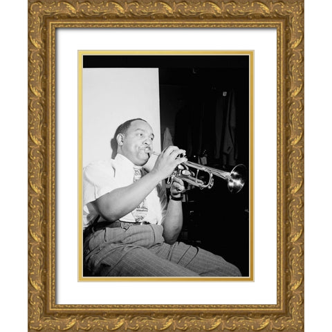 Benny Carter-Apollo Theatre-New York 1946 Gold Ornate Wood Framed Art Print with Double Matting by Gottlieb, William