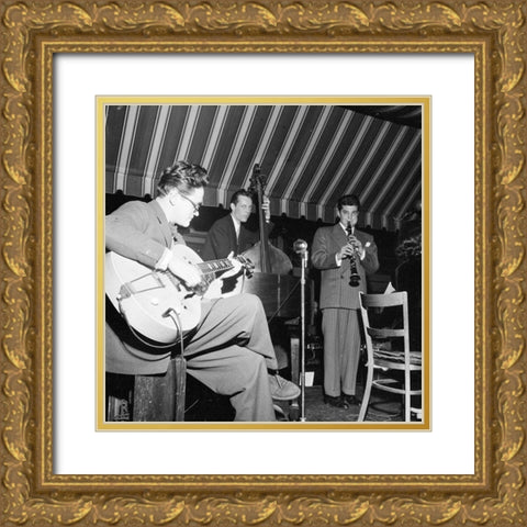 Toots Thielemans and Joe Marsala-Hickory House-New York 1947 Gold Ornate Wood Framed Art Print with Double Matting by Gottlieb, William
