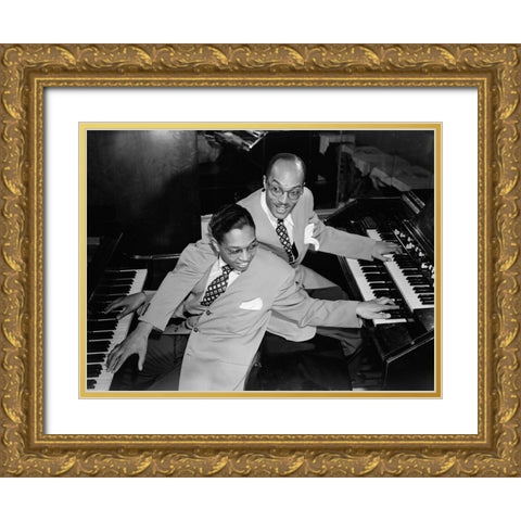 Billy Taylor and Bob Wyatt-New York 1947 Gold Ornate Wood Framed Art Print with Double Matting by Gottlieb, William