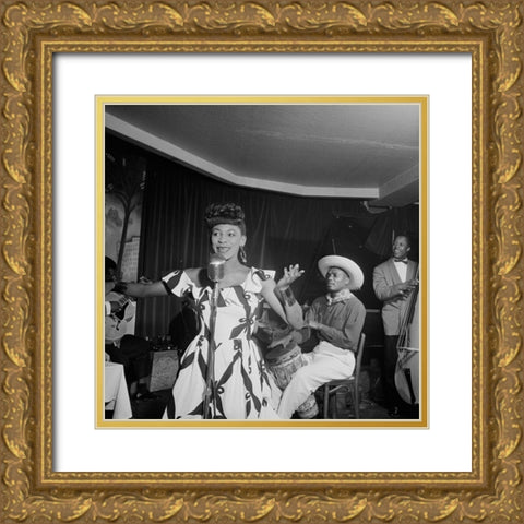 Josephine Premice-Village Vanguard-New York 1947 Gold Ornate Wood Framed Art Print with Double Matting by Gottlieb, William