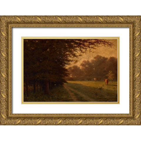 Indiana Landscape Gold Ornate Wood Framed Art Print with Double Matting by Gruelle, Richard Buckner