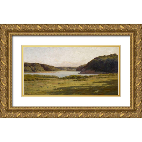 Inlet-Gloucester Harbor Gold Ornate Wood Framed Art Print with Double Matting by Gruelle, Richard Buckner