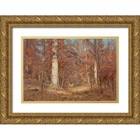 Landscape Gold Ornate Wood Framed Art Print with Double Matting by Steele, Theodore Clement