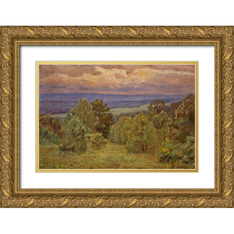 Storm Clouds Gold Ornate Wood Framed Art Print with Double Matting by Steele, Theodore Clement