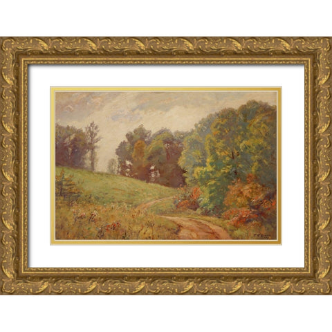Indiana Landscape Gold Ornate Wood Framed Art Print with Double Matting by Steele, Theodore Clement