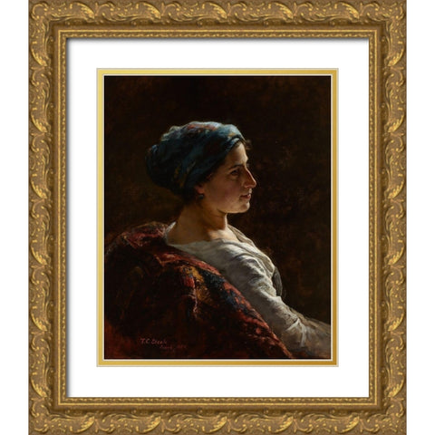 The Munich Model Gold Ornate Wood Framed Art Print with Double Matting by Steele, Theodore Clement