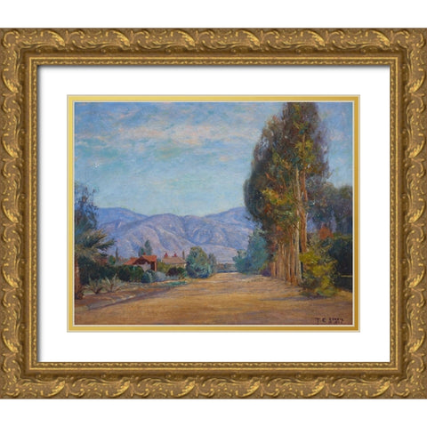 Hills Near Redlands-California Gold Ornate Wood Framed Art Print with Double Matting by Steele, Theodore Clement