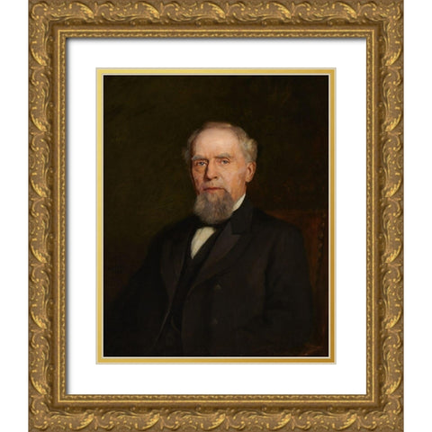 Portrait of William J. Holliday Gold Ornate Wood Framed Art Print with Double Matting by Steele, Theodore Clement
