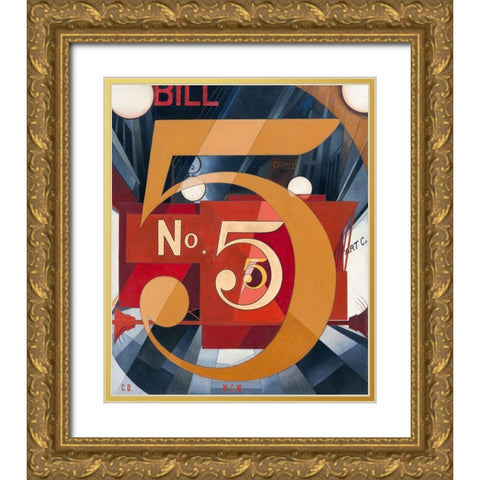 I Saw the Figure 5 in Gold Gold Ornate Wood Framed Art Print with Double Matting by Demuth, Charles