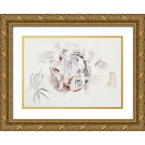 Bermuda Landscape No. 2 Gold Ornate Wood Framed Art Print with Double Matting by Demuth, Charles