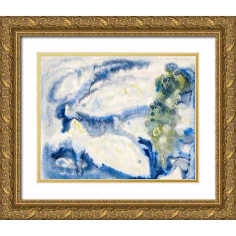 Fish Series-No. 1 Gold Ornate Wood Framed Art Print with Double Matting by Demuth, Charles