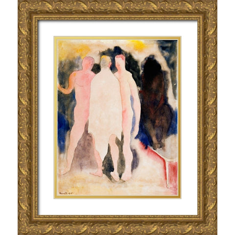 Turkish Bath Gold Ornate Wood Framed Art Print with Double Matting by Demuth, Charles