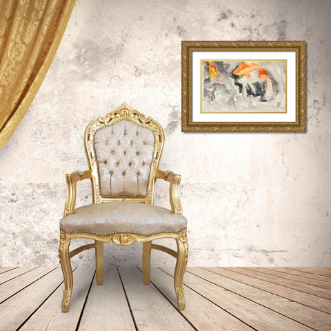 Fish Series-No. 5 Gold Ornate Wood Framed Art Print with Double Matting by Demuth, Charles