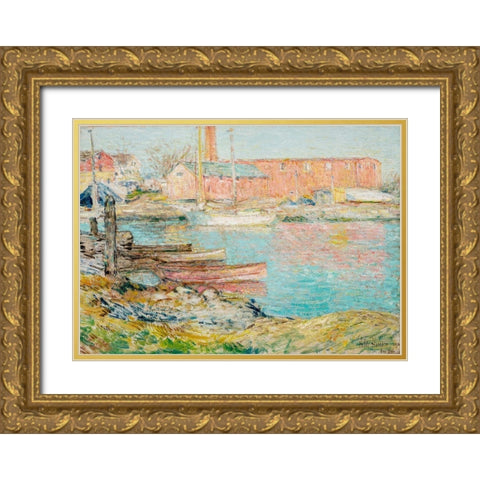 The Red Mill Gold Ornate Wood Framed Art Print with Double Matting by Hassam, Childe