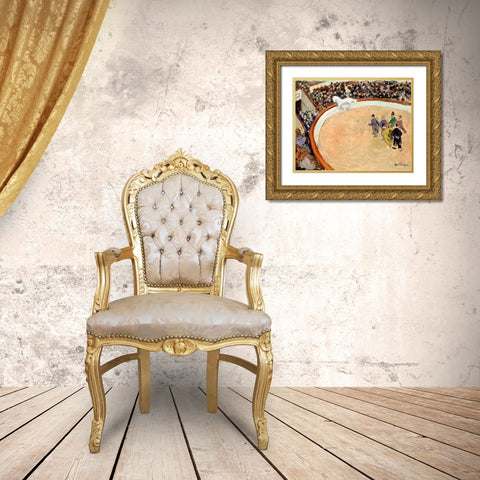 The Medrano circus-boulevard Rochechouard Gold Ornate Wood Framed Art Print with Double Matting by Abel-Truchet, Louis