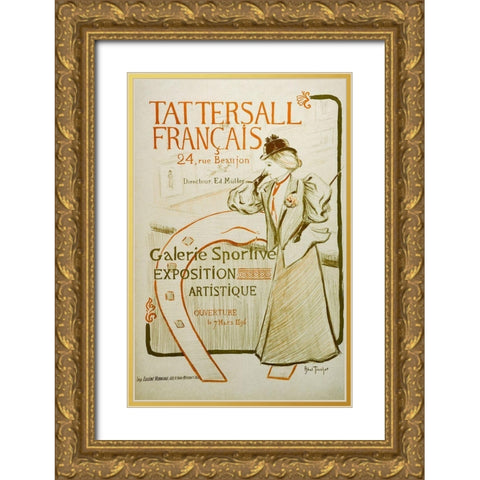 Tattersall-FrenchÂ Vintage Poster Gold Ornate Wood Framed Art Print with Double Matting by Abel-Truchet, Louis