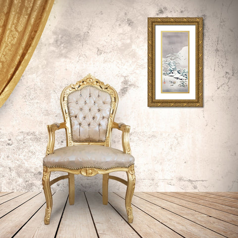 Sawatari in Snow Gold Ornate Wood Framed Art Print with Double Matting by Takahashi, Hiroaki