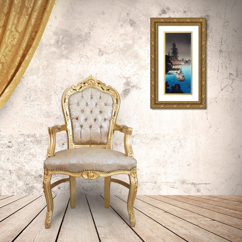 Enjoying Evening Cool Gold Ornate Wood Framed Art Print with Double Matting by Takahashi, Hiroaki