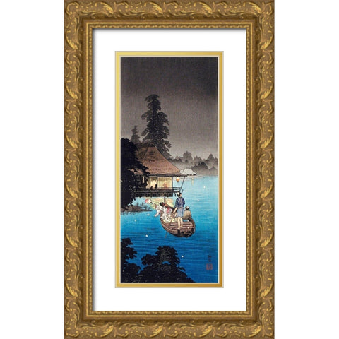 Enjoying Evening Cool Gold Ornate Wood Framed Art Print with Double Matting by Takahashi, Hiroaki