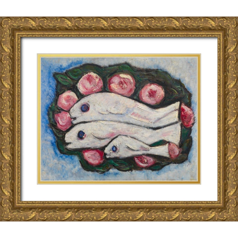 Banquet in Silence Gold Ornate Wood Framed Art Print with Double Matting by Hartley, Marsden