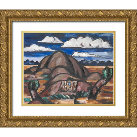 Cemetery-New Mexico Gold Ornate Wood Framed Art Print with Double Matting by Hartley, Marsden