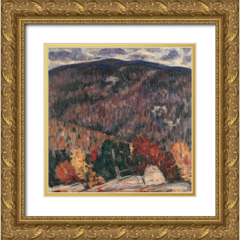 Landscape No 25 Gold Ornate Wood Framed Art Print with Double Matting by Hartley, Marsden