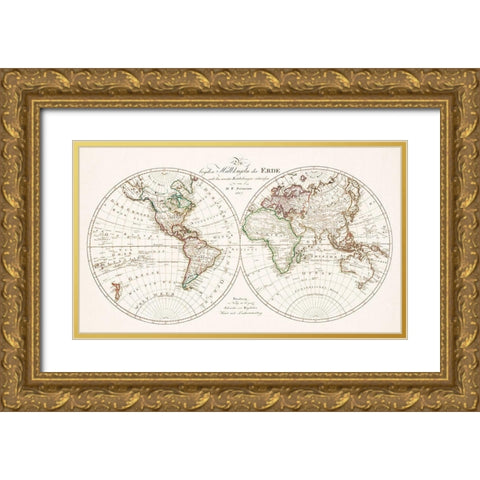 The two hemispheres of the earth 1807 Gold Ornate Wood Framed Art Print with Double Matting by Schneider und Weigelsehen