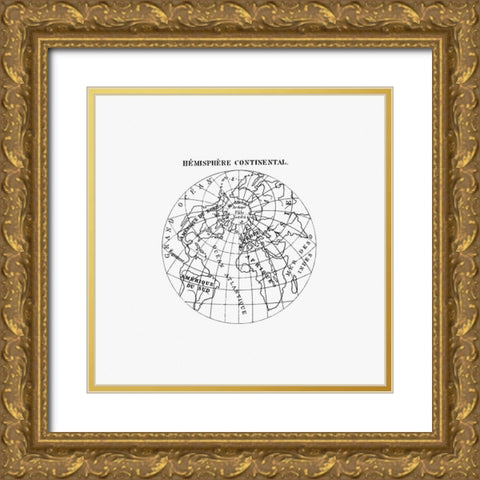 World atlas from Voyeurs Checklist 1881 Gold Ornate Wood Framed Art Print with Double Matting by British Library