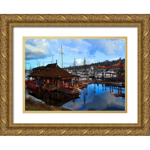 Boats for Sale Gold Ornate Wood Framed Art Print with Double Matting by Ghanooni, Sarah