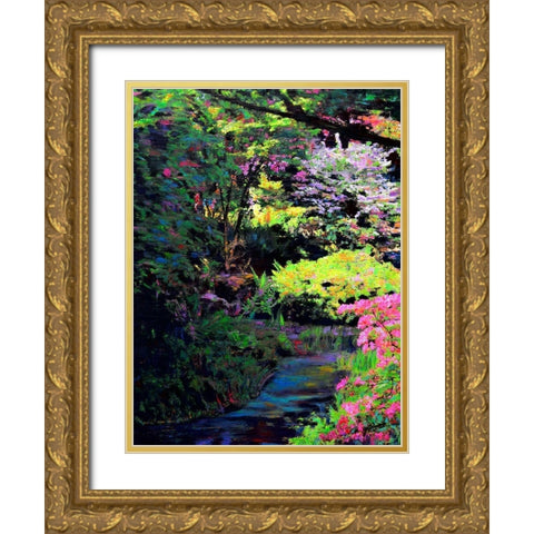 Cascade Gold Ornate Wood Framed Art Print with Double Matting by Ghanooni, Sarah