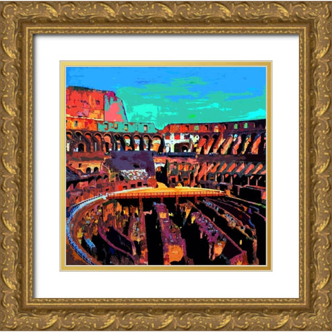 Coliseum Gold Ornate Wood Framed Art Print with Double Matting by Ghanooni, Sarah