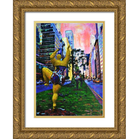 Dancing in the Street Gold Ornate Wood Framed Art Print with Double Matting by Ghanooni, Sarah