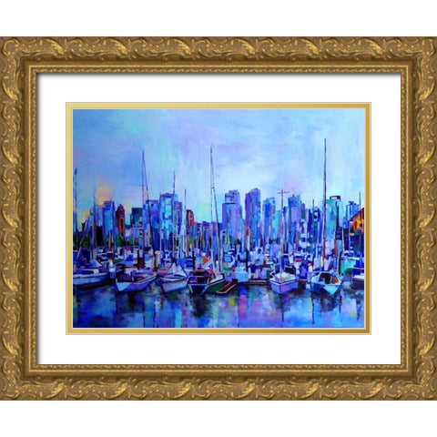 Dock of the Bay Gold Ornate Wood Framed Art Print with Double Matting by Ghanooni, Sarah