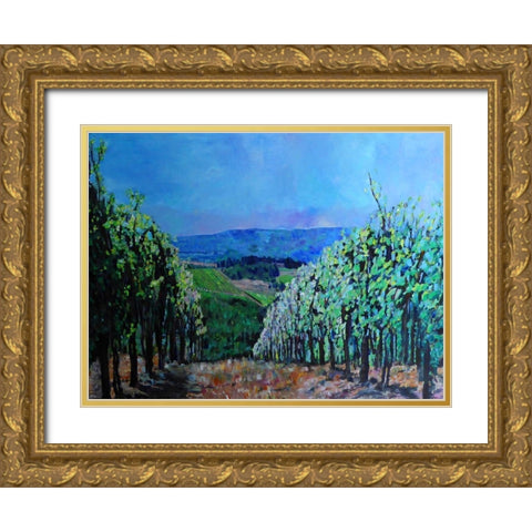Hillsides of Tuscany Gold Ornate Wood Framed Art Print with Double Matting by Ghanooni, Sarah