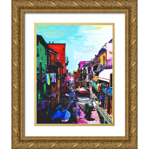 Life in Italy Gold Ornate Wood Framed Art Print with Double Matting by Ghanooni, Sarah