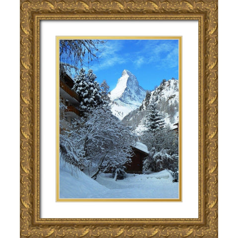 Mountain Tops Gold Ornate Wood Framed Art Print with Double Matting by Ghanooni, Sarah
