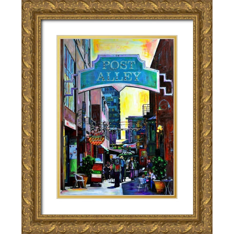 Post Alley Gold Ornate Wood Framed Art Print with Double Matting by Ghanooni, Sarah
