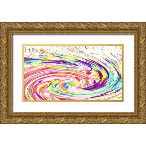 Rainbow World Gold Ornate Wood Framed Art Print with Double Matting by Ghanooni, Sarah