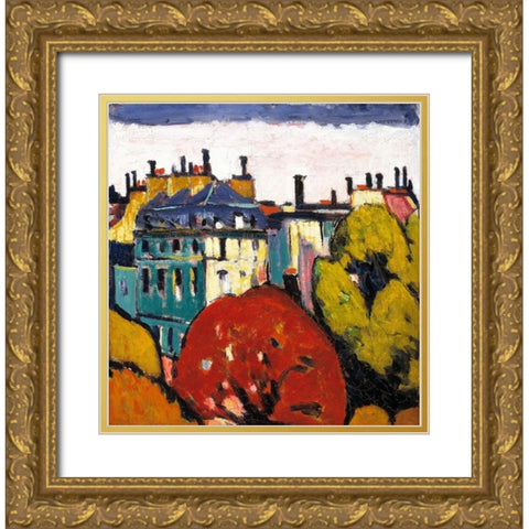 Landscape-Paris Gold Ornate Wood Framed Art Print with Double Matting by Sayen, Henry Lyman