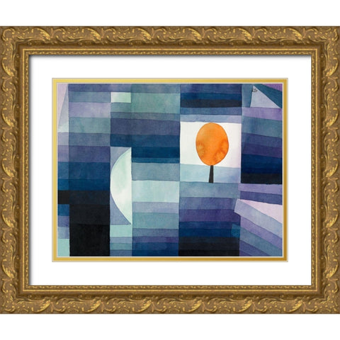 The Harbinger of Autumn Gold Ornate Wood Framed Art Print with Double Matting by Klee, Paul