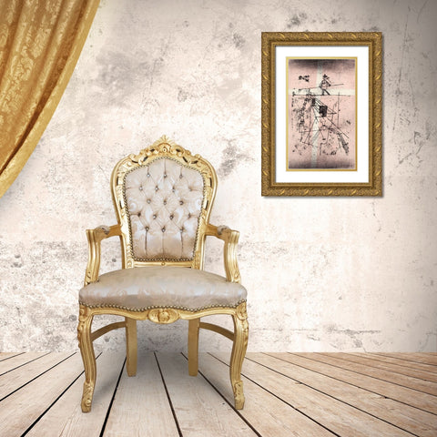 The Tight Rope Walker Gold Ornate Wood Framed Art Print with Double Matting by Klee, Paul